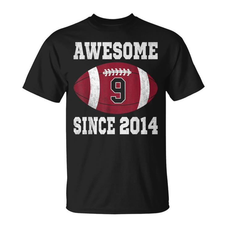 9Th Birthday Football Player 9 Years Old Vintage Sports T-Shirt