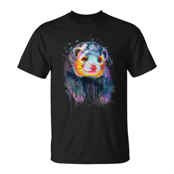 Adorable Ferret Attractive Splash Painting  Unisex T-Shirt