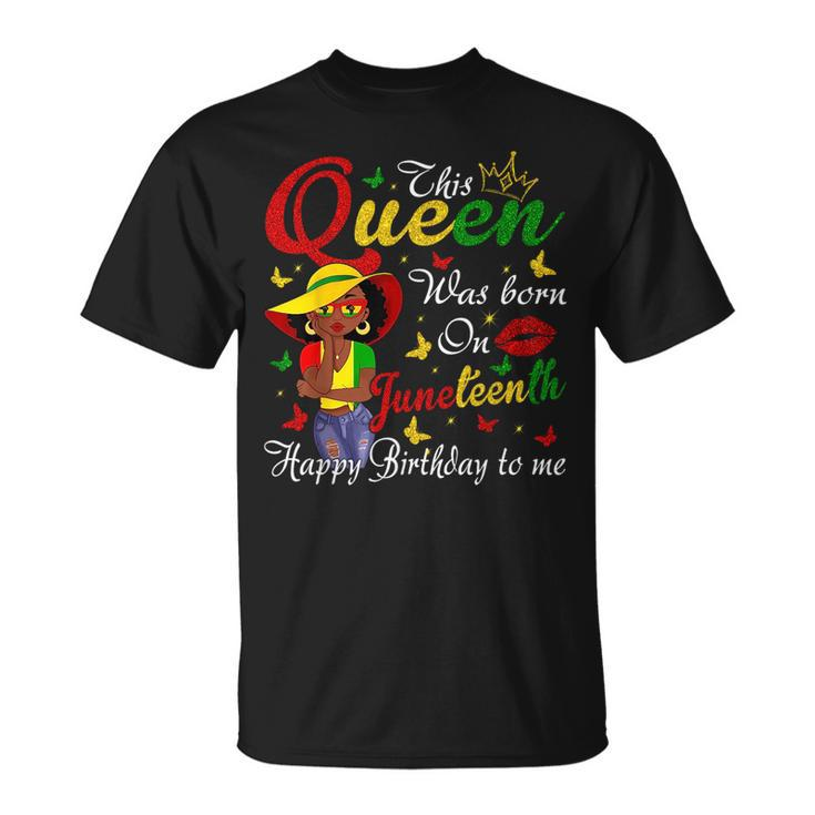 African American Black Queen Happy Birthday Junenth  Unisex T-Shirt