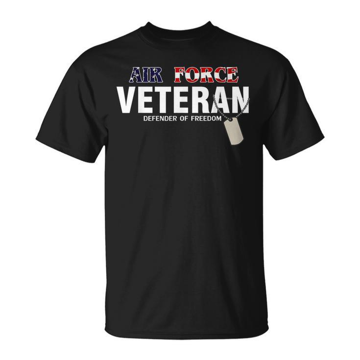 Air Force Veteran Defender Of Freedom  Cool Gift Unisex T-Shirt