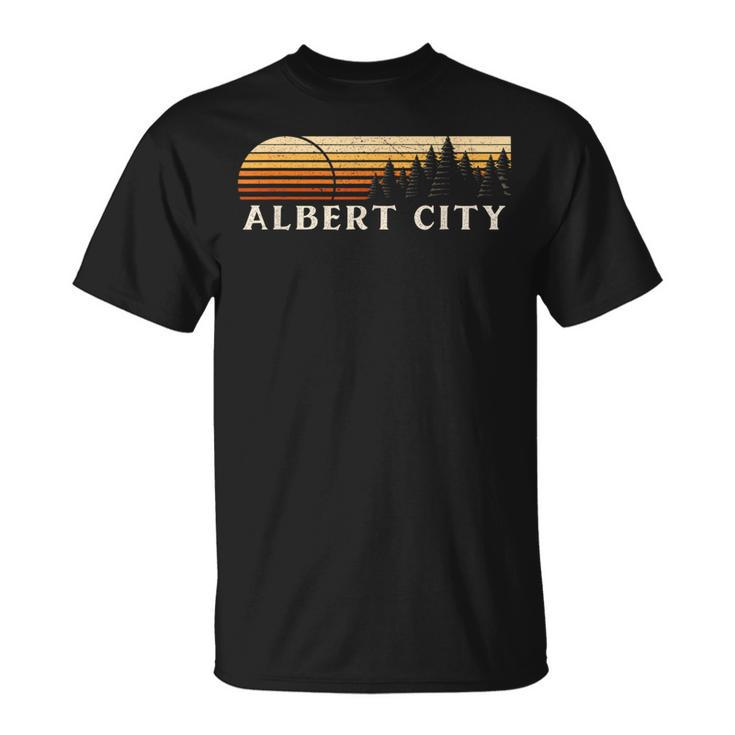 Albert City Ia Vintage Evergreen Sunset Eighties Retro T-Shirt