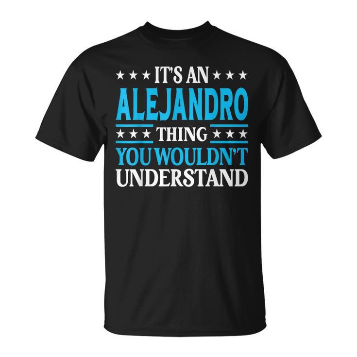 Alejandro Thing Personal Name Alejandro Men's Back Print T-shirt | Mazezy