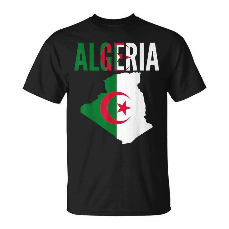 Algerian Algeria Country Map Flag T-Shirt