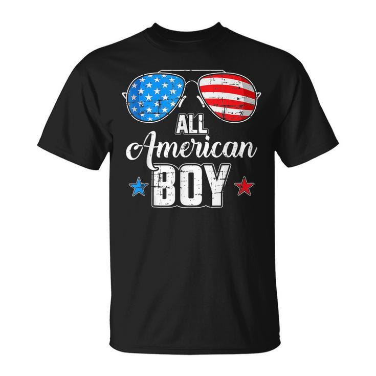 All American Boy 4Th Of July Usa Sunglasses Family Matching  Usa Funny Gifts Unisex T-Shirt