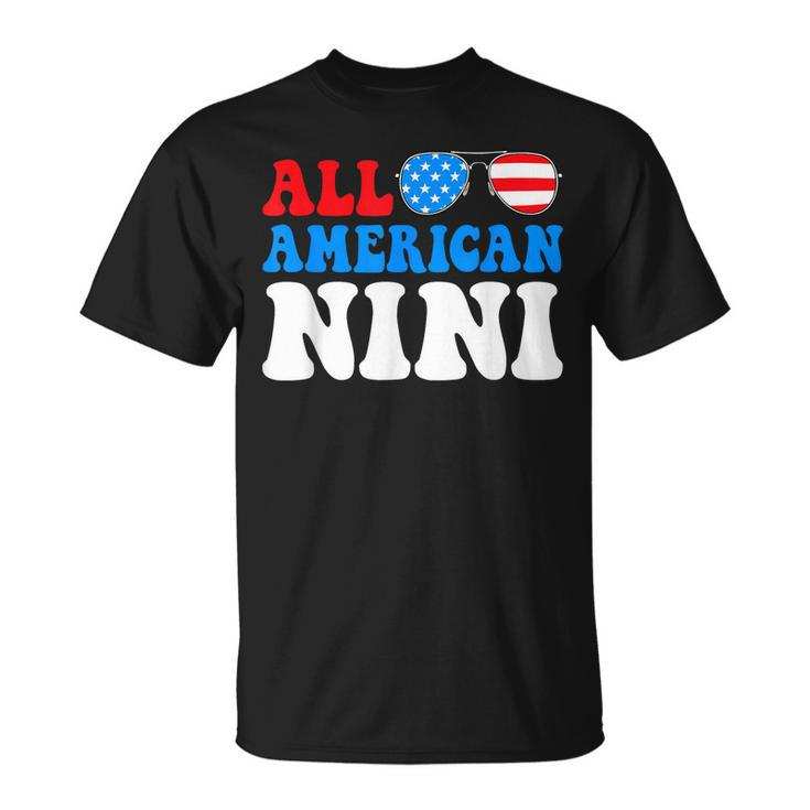 All American Nini American Flag 4Th Of July Patriotic Unisex T-Shirt