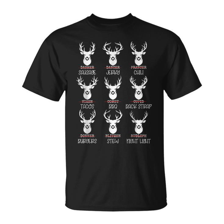 All Of Santas Reindeer For Food As Seen By Hunter Bbq Grill  Unisex T-Shirt