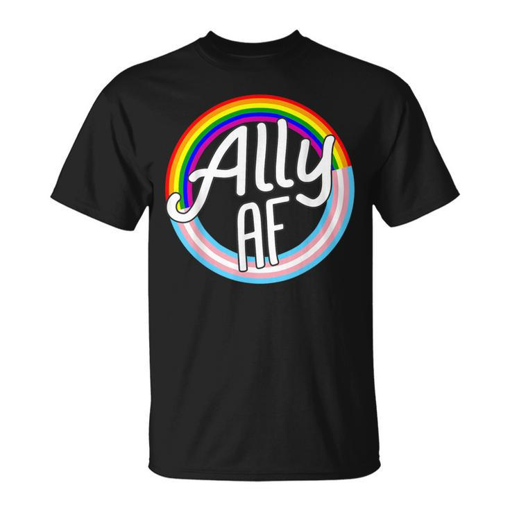 Ally Af Trans Flag Love Equality Lgbt Pride Flag Love Gay T-Shirt