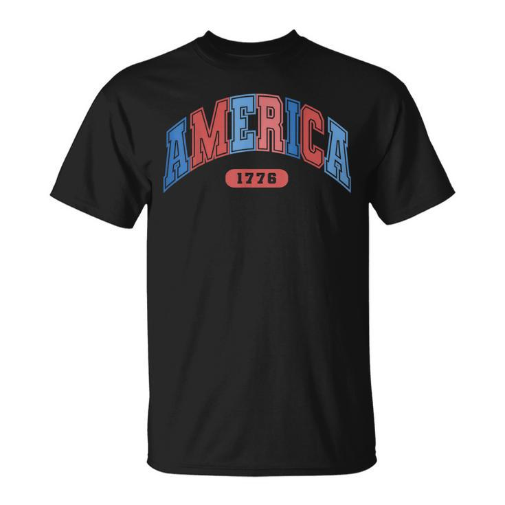 America 4Th Of July Retro Usa Memorial Day America Baseball  Unisex T-Shirt