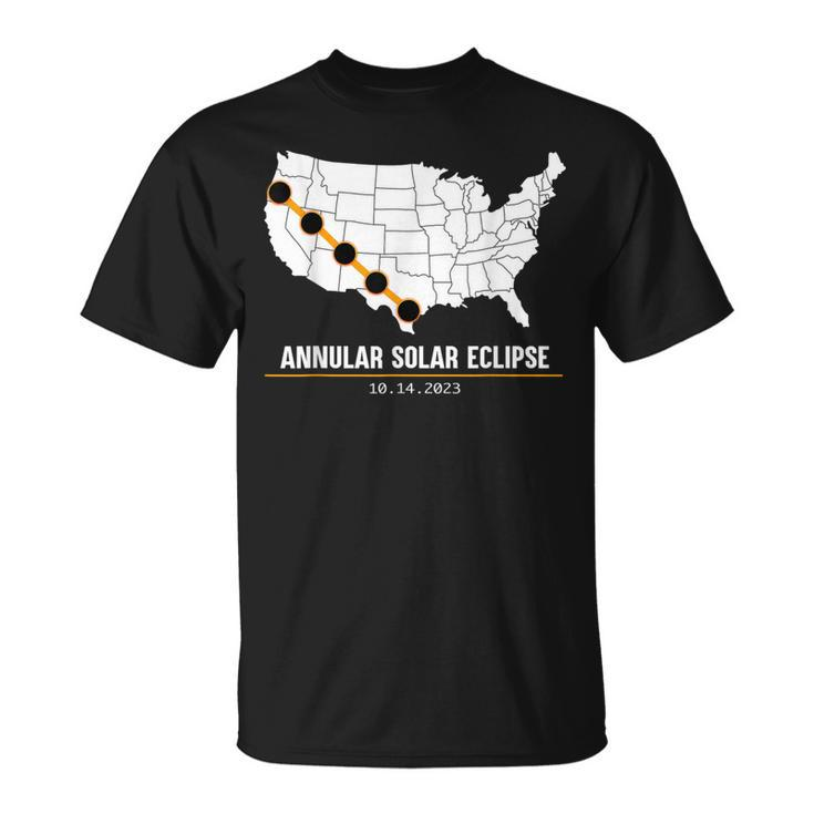 America Annular Solar Eclipse Map Usa 2023 State Event T-Shirt