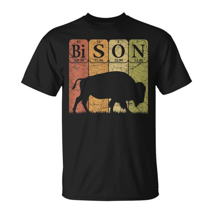 American Bison Periodic Table Elements Buffalo Retro  Unisex T-Shirt