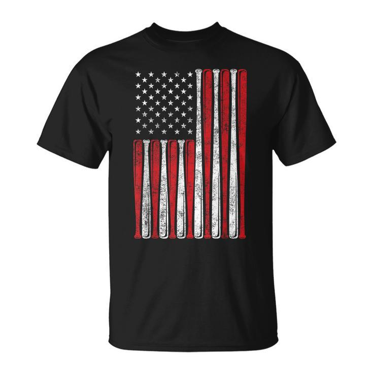 American Flag Baseball Red White Blue For 4Th Of July Usa  Unisex T-Shirt