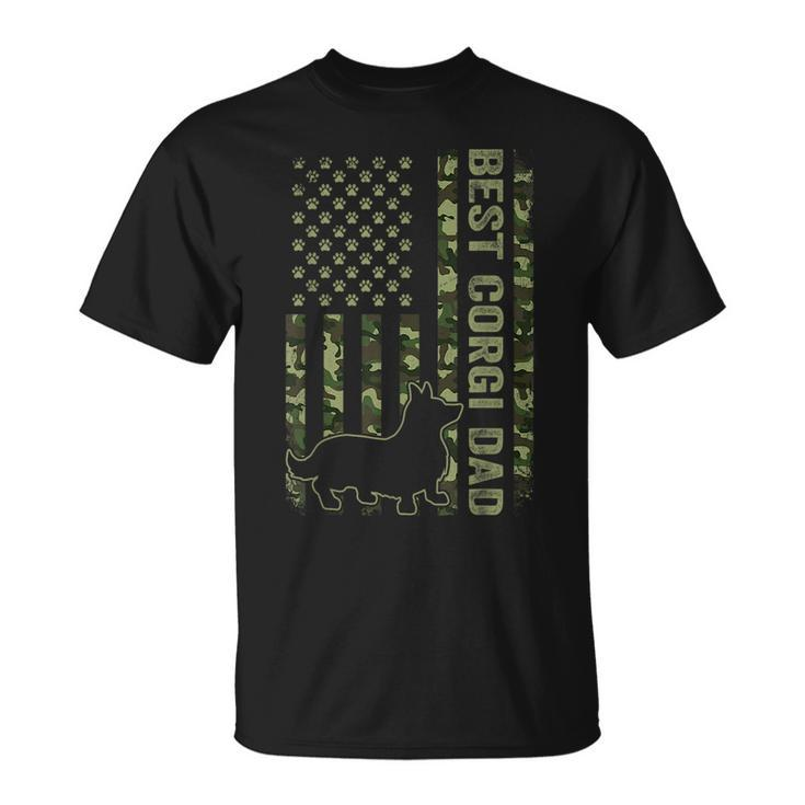 American Flag Best Corgi Dad Ever  Dog Dad  Unisex T-Shirt