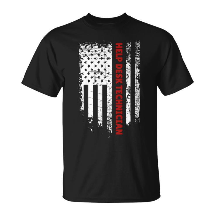 American Flag Help Desk Technician Unisex T-Shirt