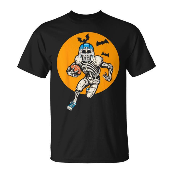 American Football Skeleton Halloween Boys Football Fan T-Shirt