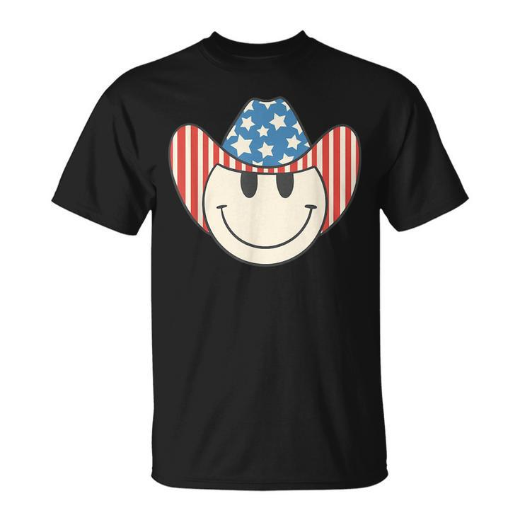 American Smile Face Cowboy Cowgirl 4Th Of July Howdy Rodeo  Unisex T-Shirt