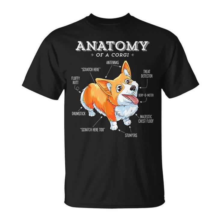 Anatomy Of A Corgi  Funny Corgis Dog Puppy    Unisex T-Shirt