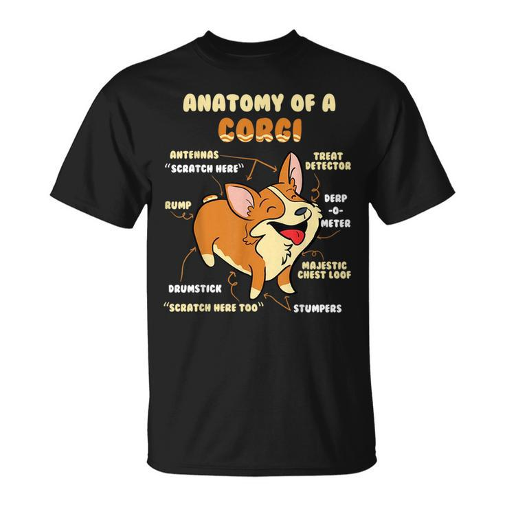 Anatomy Of A Corgi Pet Dog Lover  Unisex T-Shirt