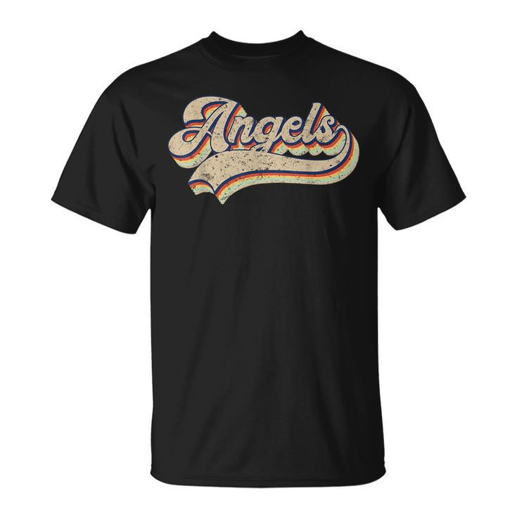 Angels Name Vintage Retro Baseball Lovers Baseball Fans  Baseball Funny Gifts Unisex T-Shirt
