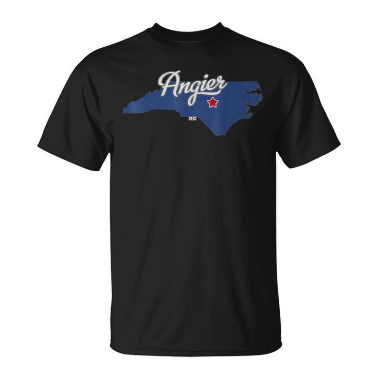 Angier North Carolina Nc Map T-Shirt
