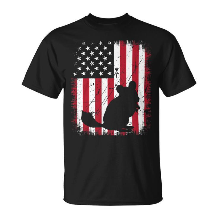Animal Lover Vintage American Flag 4Th Of July Chinchilla Unisex T-Shirt