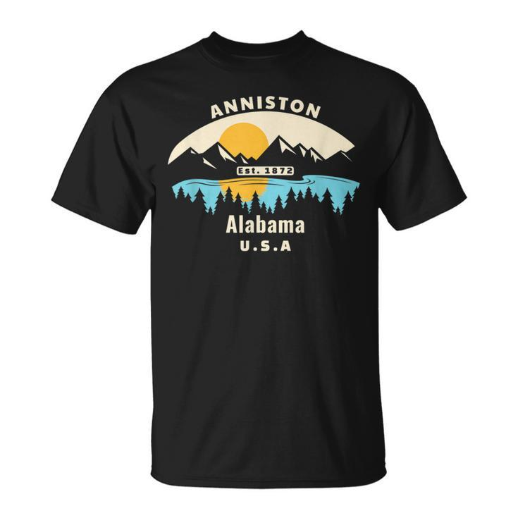 Anniston Alabama Souvenir Mountain Sunset River T-Shirt