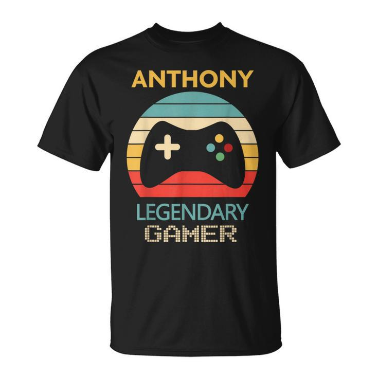 Anthony Name Personalized Legendary Gamer T-Shirt