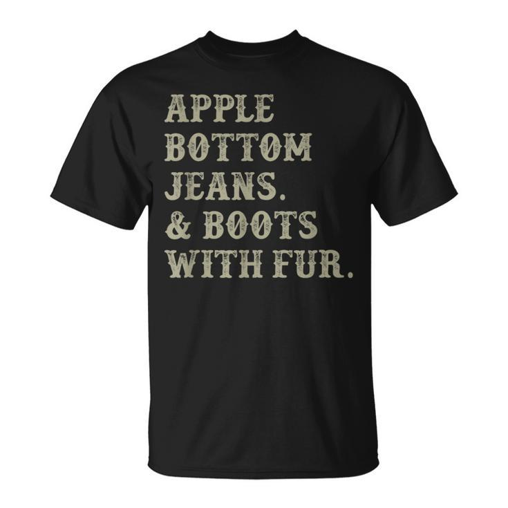 Apple Bottom Jeans And Boots With Fur T-Shirt