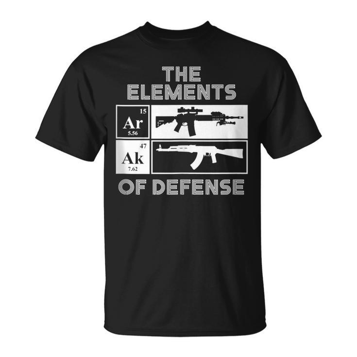 Ar15 Ak47 Elements Of Defense Periodic Table T-Shirt
