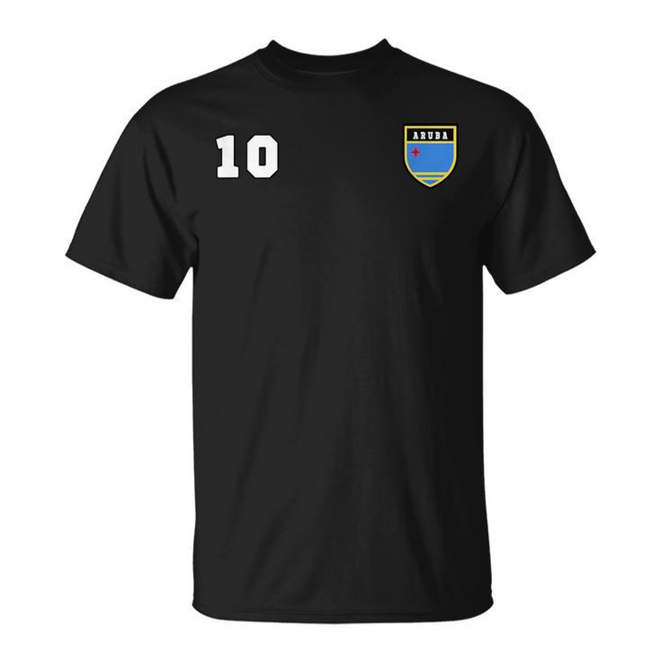 Aruba  Number 10 Soccer  Flag Football Oranjestad  Unisex T-Shirt