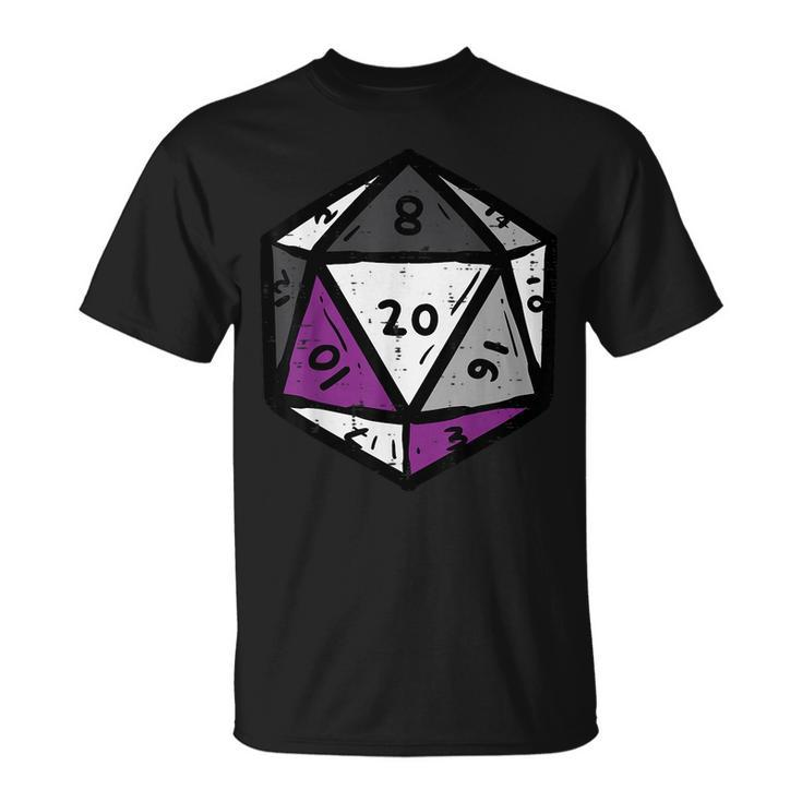 Asexual Gamer Rpg Dice Ace Pride Flag Lgbtq Men Boys Kids  Unisex T-Shirt