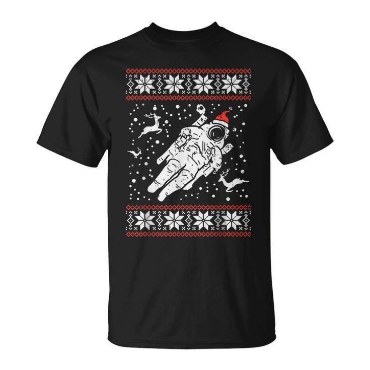 Astronaut Ugly Christmas Sweater Xmas Space Lover Boys Pj T-Shirt