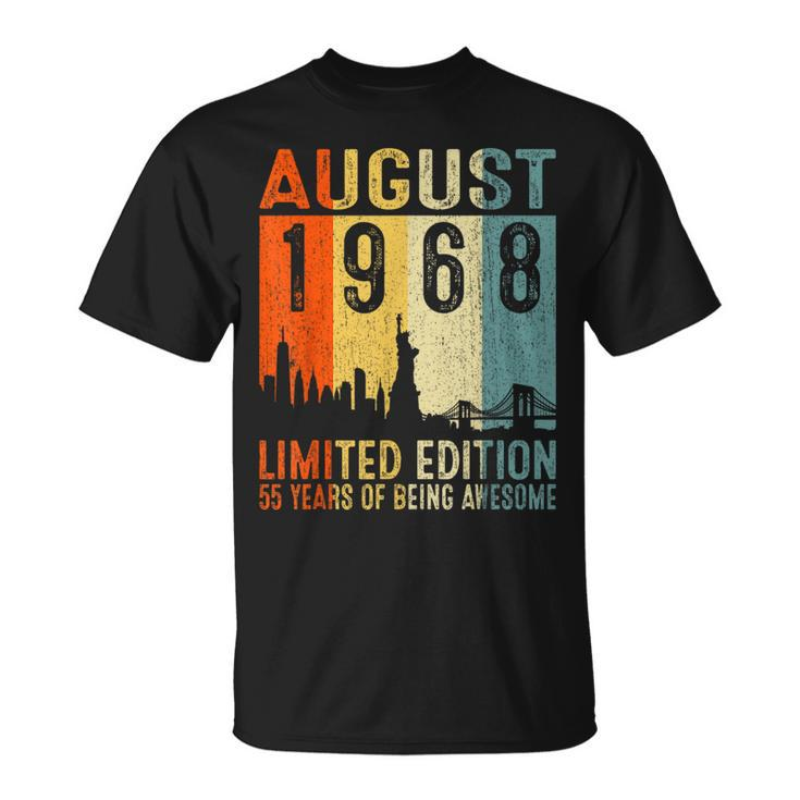 August 1968 Limited Edition 55 Years Of Being Awesome T-Shirt