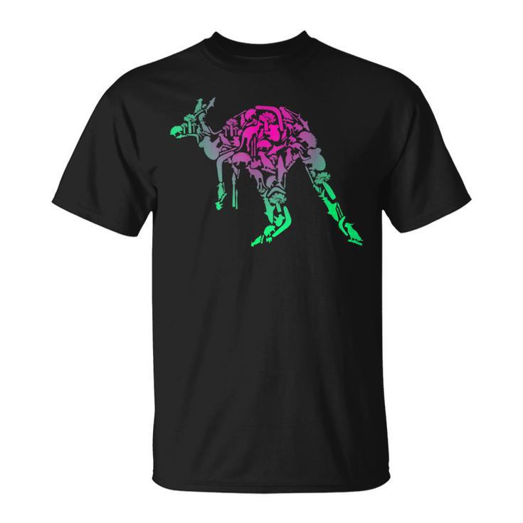 Australia Animal Lover Colorful Painting Kangaroo  Unisex T-Shirt