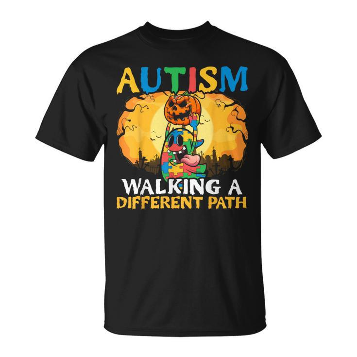 Autism Halloween Puzzle Trick Or Treat Autism Awareness T-Shirt