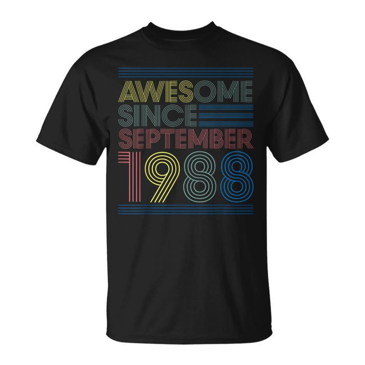 Awesome Since September 1988 Bday 34Th Birthday T-Shirt