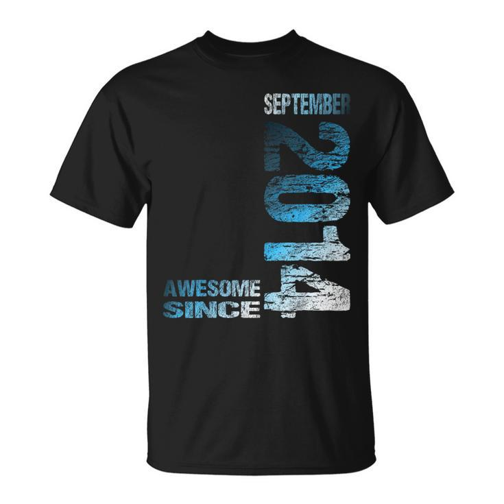 Awesome Since September 2014 9Th Birthday Born 2014 T-Shirt