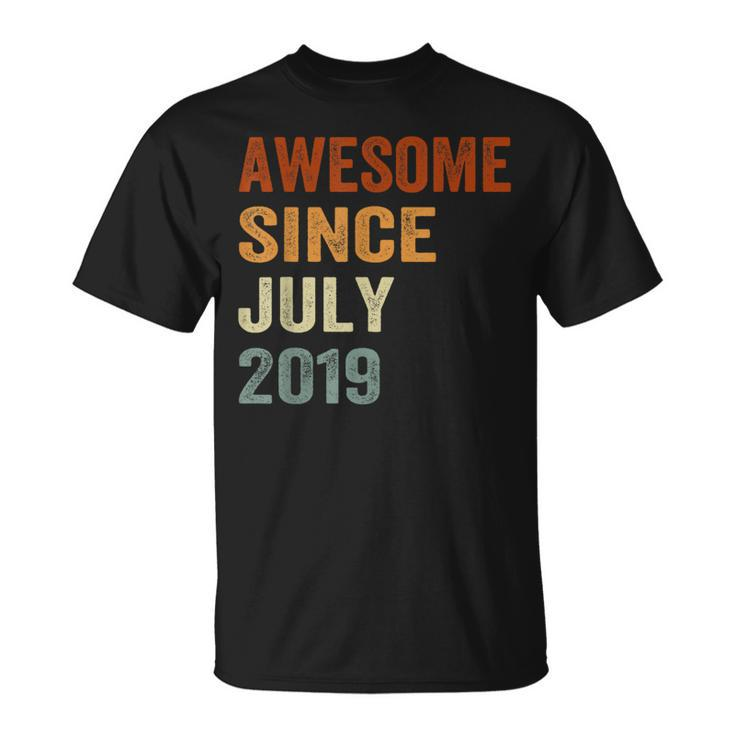 Awesome Since July 2019 4Th Kids And Toddlers Birthday Unisex T-Shirt