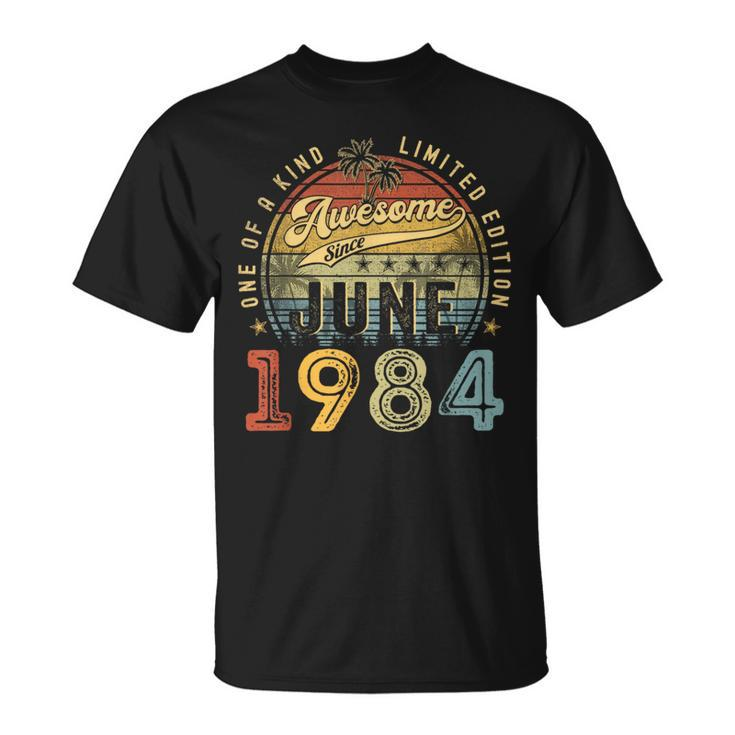 Awesome Since June 1984 Vintage 39Th Birthday Party Retro Unisex T-Shirt