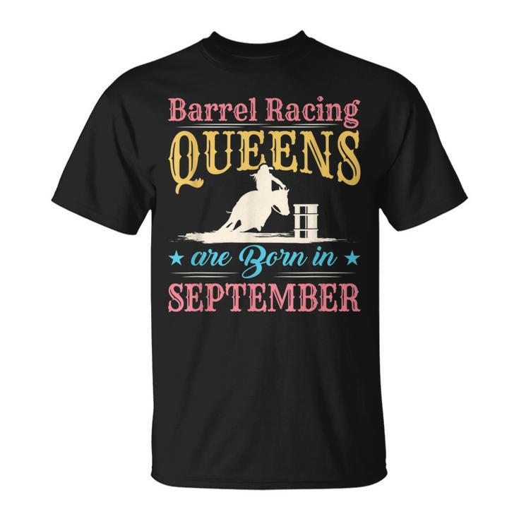 Barrel Racing Birthday Born In April Cowgirl Horse Riding Unisex T-Shirt