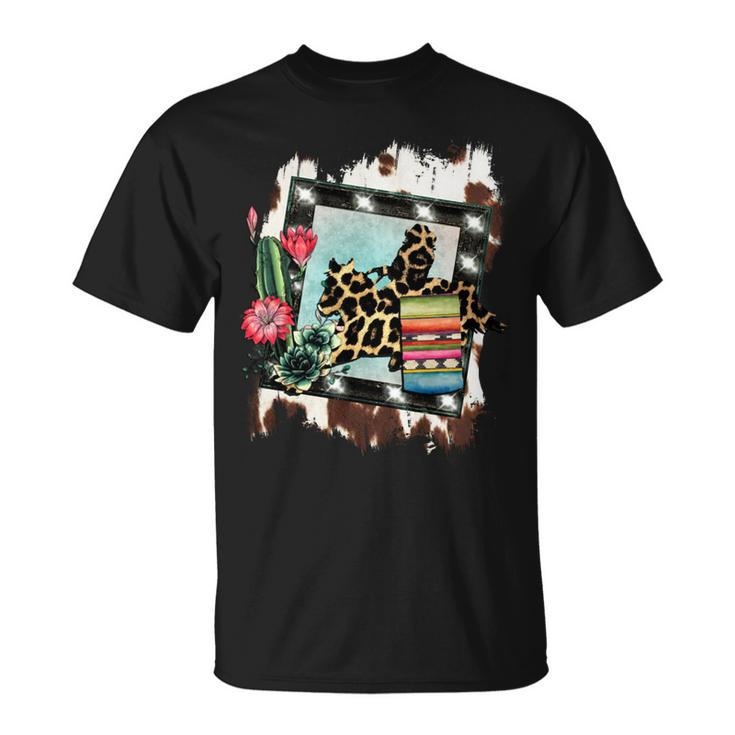 Barrel Racing Cheetah Print | Rodeo Cowgirl Cactus Design Unisex T-Shirt