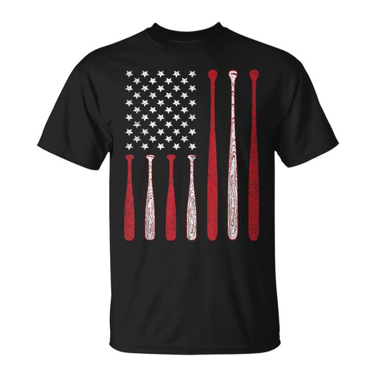 Baseball 4Th Of July Design Cool Usa American Flag  Unisex T-Shirt