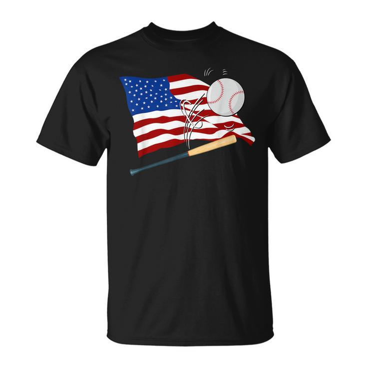 Baseball American Flag Baseball Usa  Unisex T-Shirt