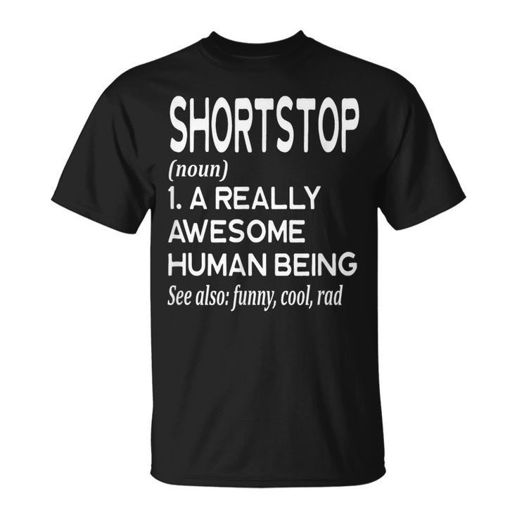 Baseball Player Definition Funny Shortstop Short Stop Unisex T-Shirt
