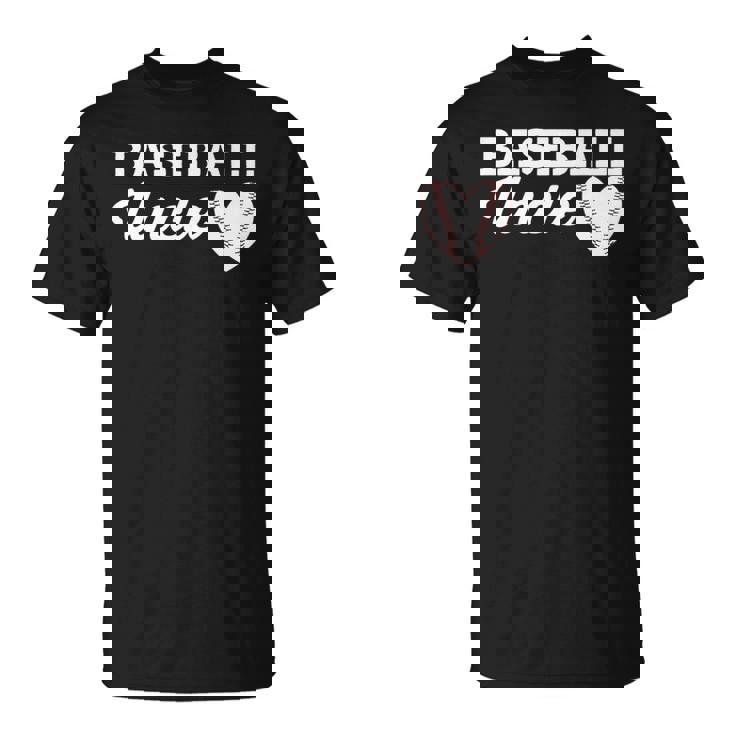 Baseball Uncle Love Heart Baseball Sports Unisex T-Shirt