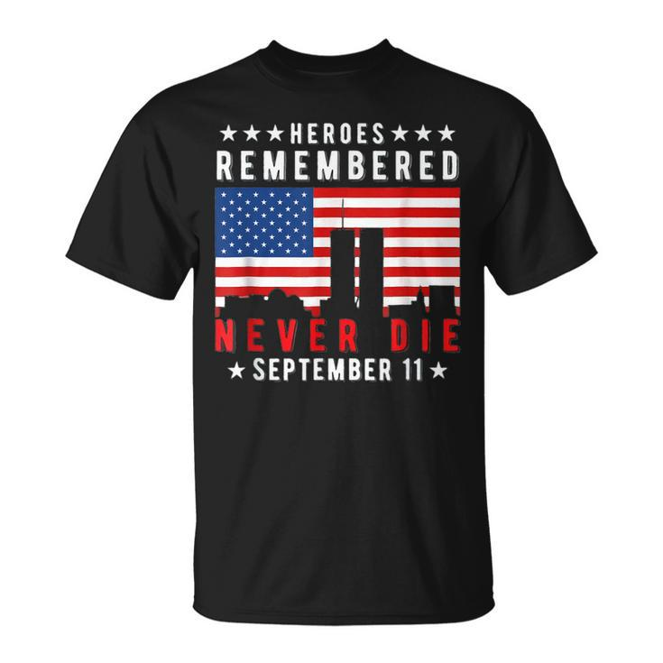 Basic Design American Flag Heroes Remember Day 911  Unisex T-Shirt