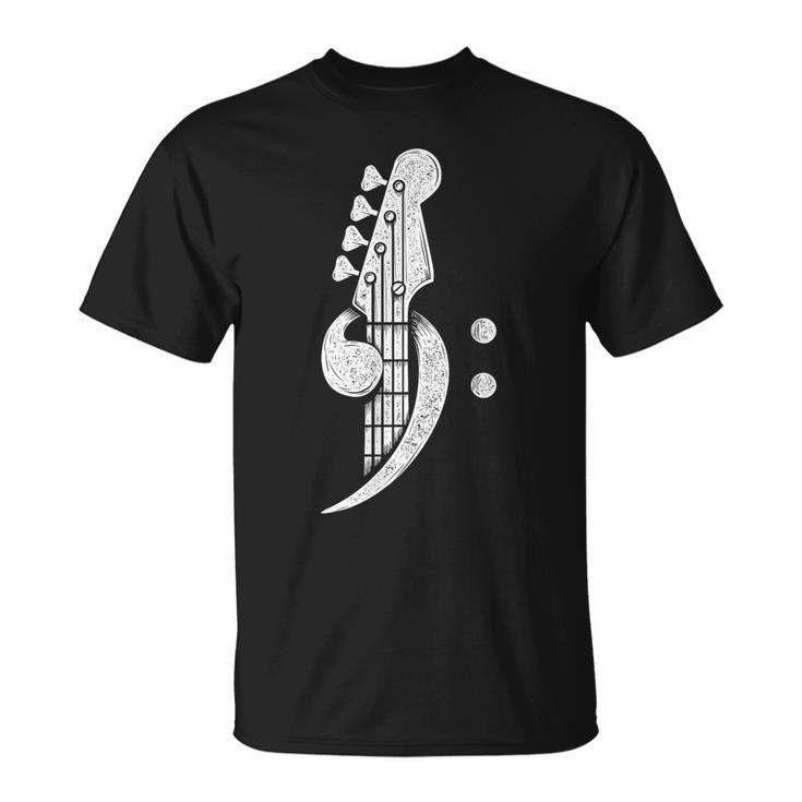 Bass Cleff - Headstock Bassist Bass Guitar Musician Music  Unisex T-Shirt