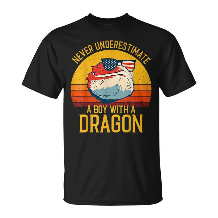 Bearded Dragon Never Underestimate A Boy With A Dragon Gifts For Bearded Dragon Lovers Funny Gifts Unisex T-Shirt