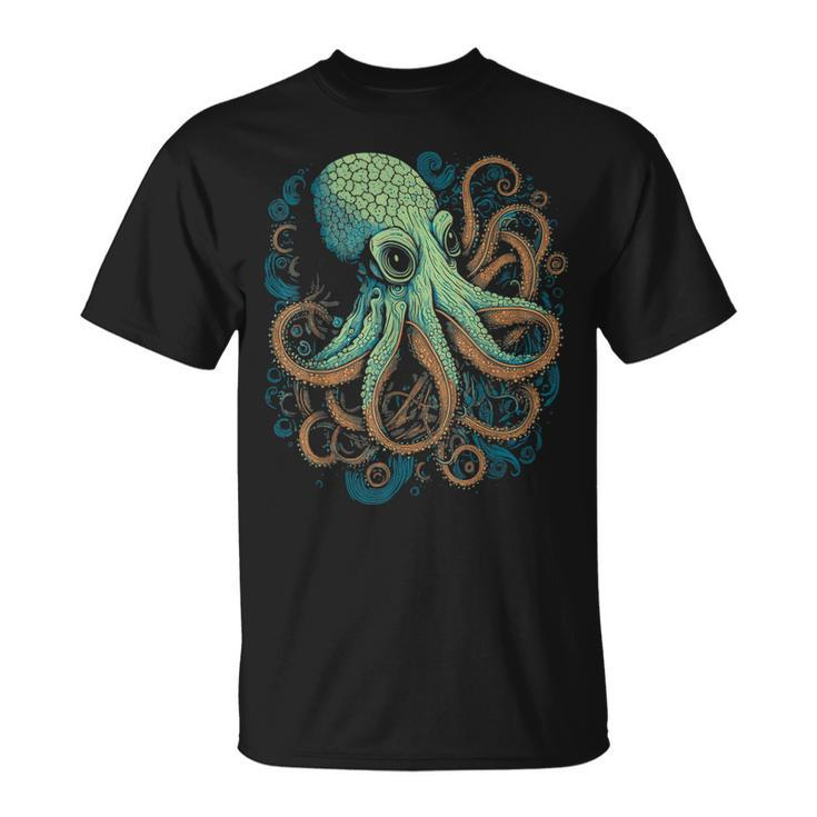 Beautiful Octopus Ocean Animal Lover Artistic Graphic  Unisex T-Shirt