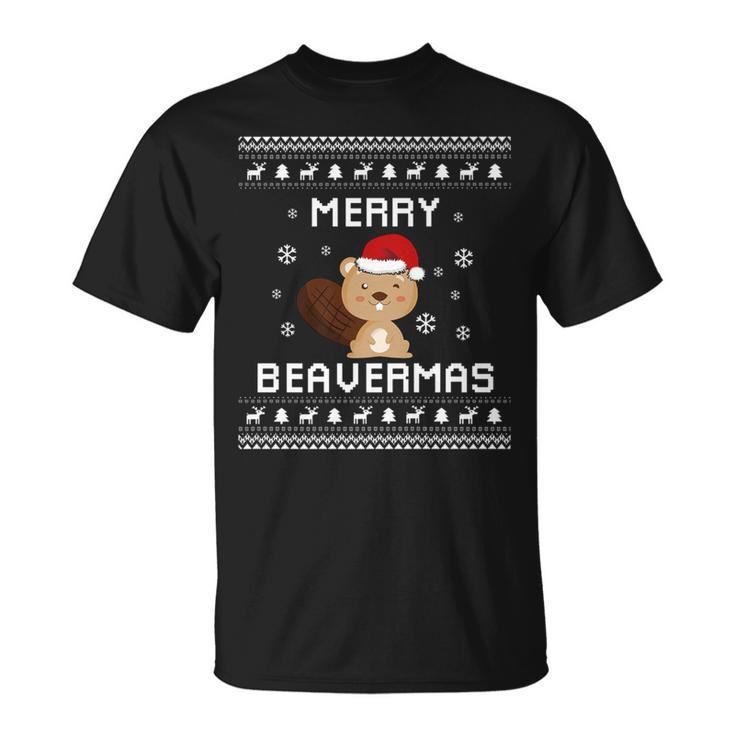 Beaver Lover Christmas Ugly Xmas Beaver Sweater Beaver T-Shirt