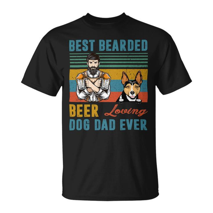 Beer Best Bearded Beer Loving Dog Dad Rat Terrier Personalized Unisex T-Shirt